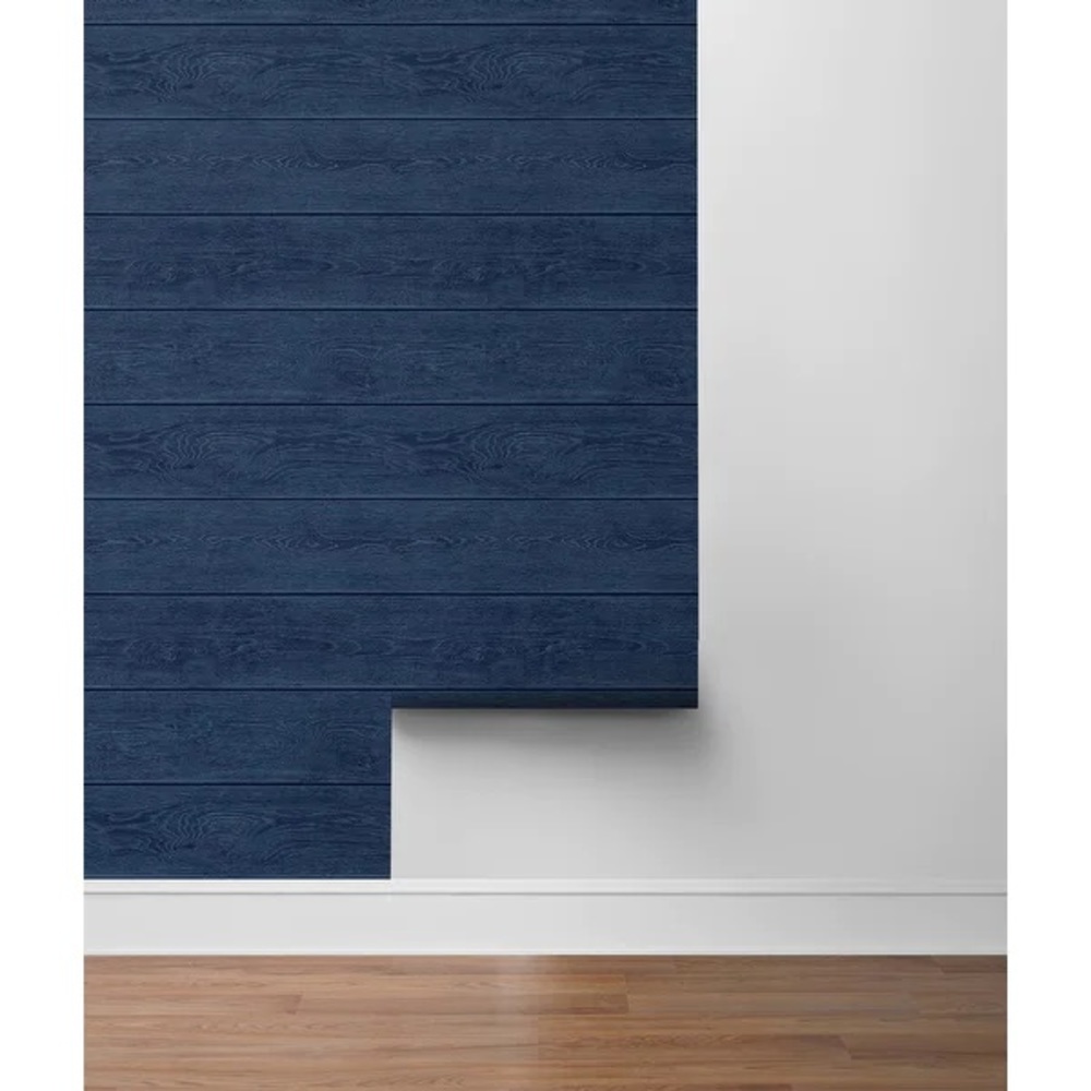 3 rolls Stacy Garcia Peel and Stick Wallpaper, 20.5 in. W x 18 ft. L, Denim Blue